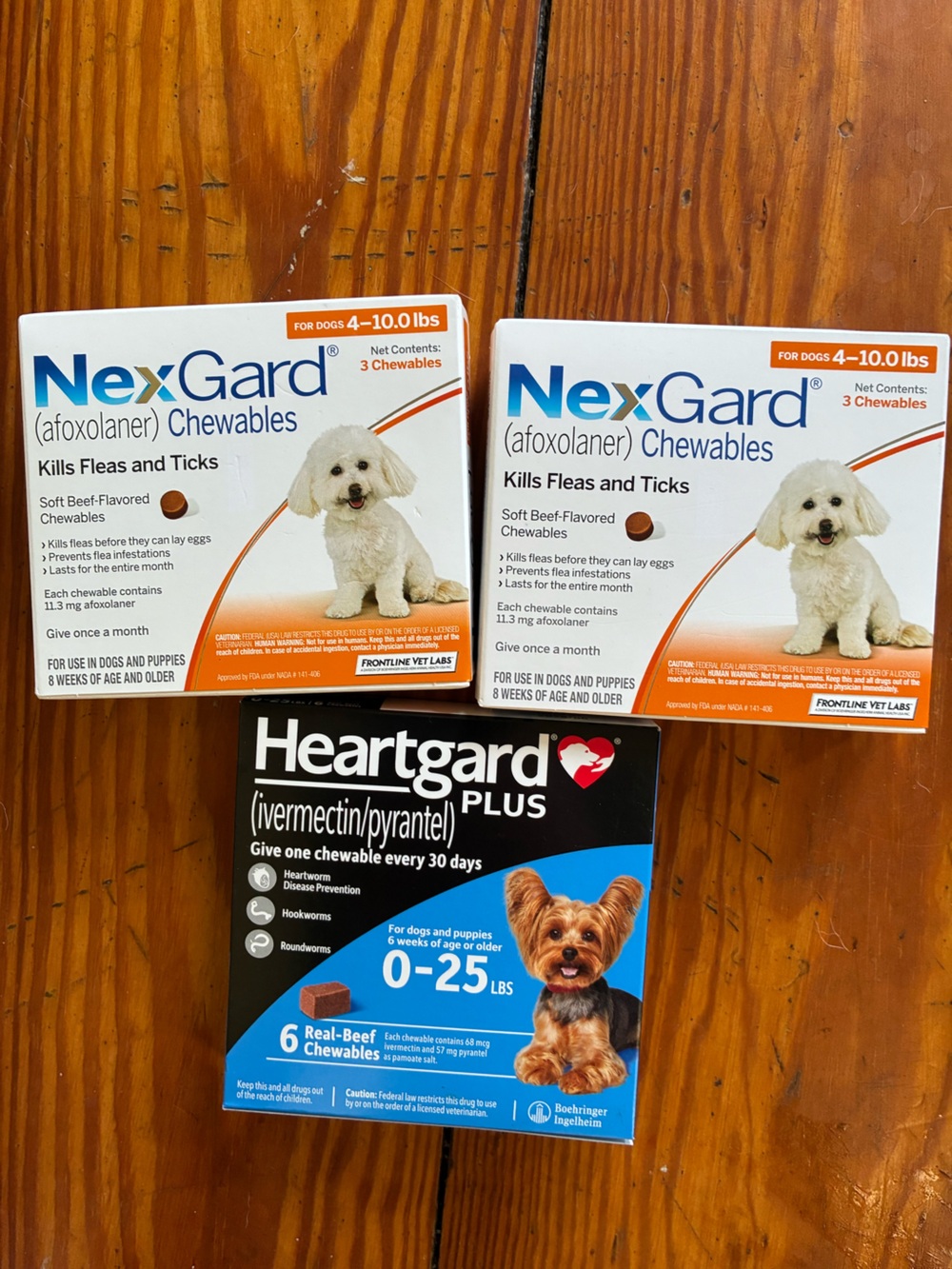 NexGard 4-10 lbs & Heartgard Plus  0-25 lbs BUNDLE 6 month supply
